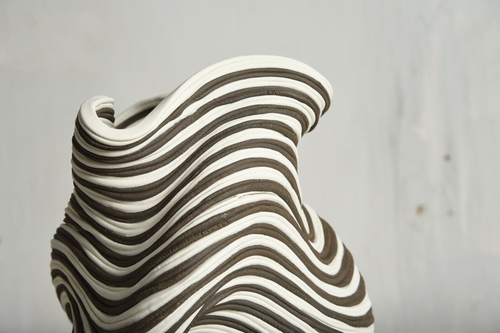 10” Black and White Vase