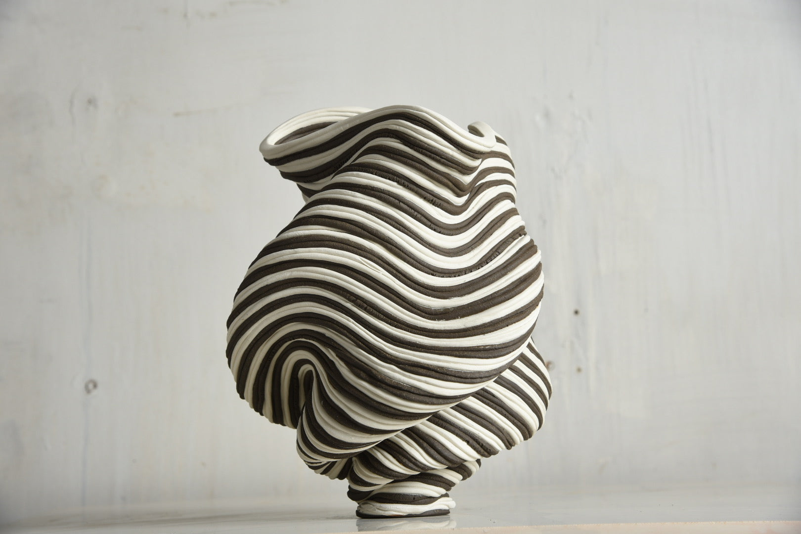 10” Black and White Vase