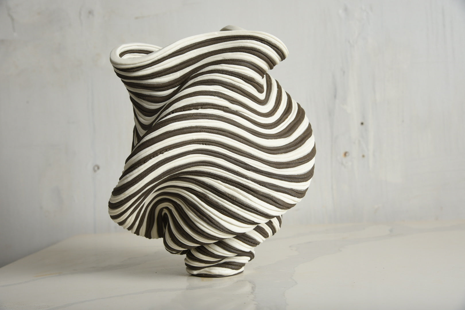 10” Black and White Vase