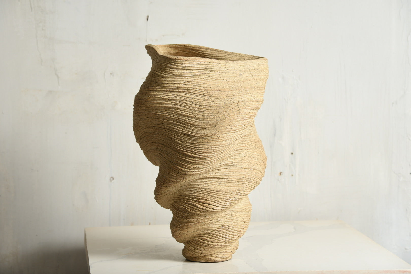 Tall Tan Vase