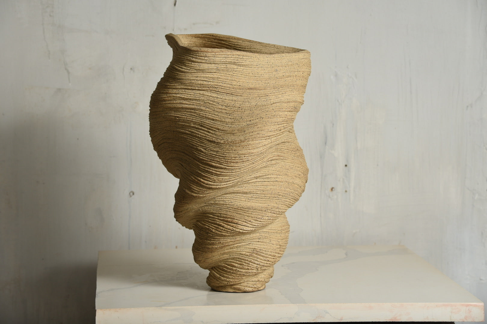 Tall Tan Vase