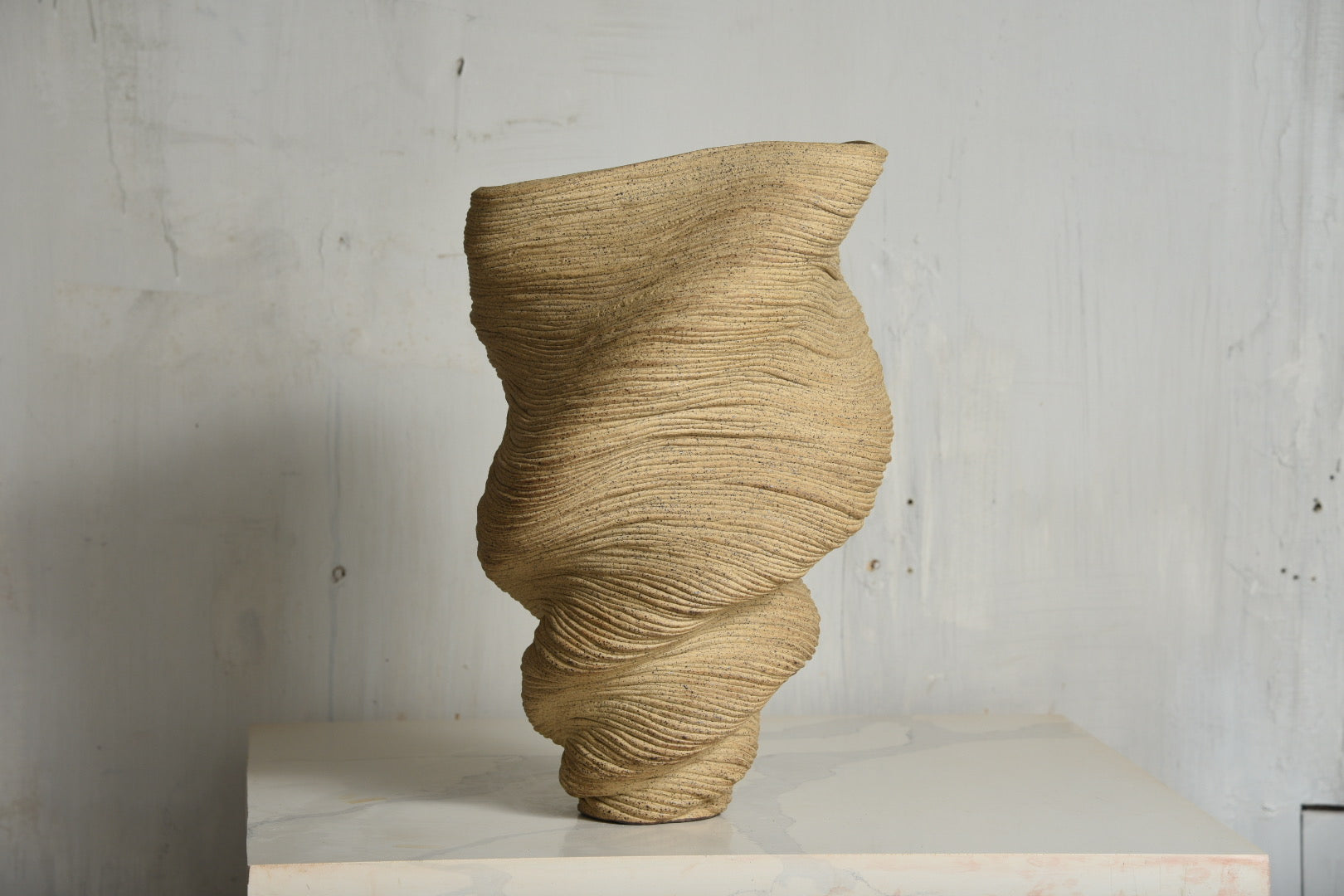 Tall Tan Vase