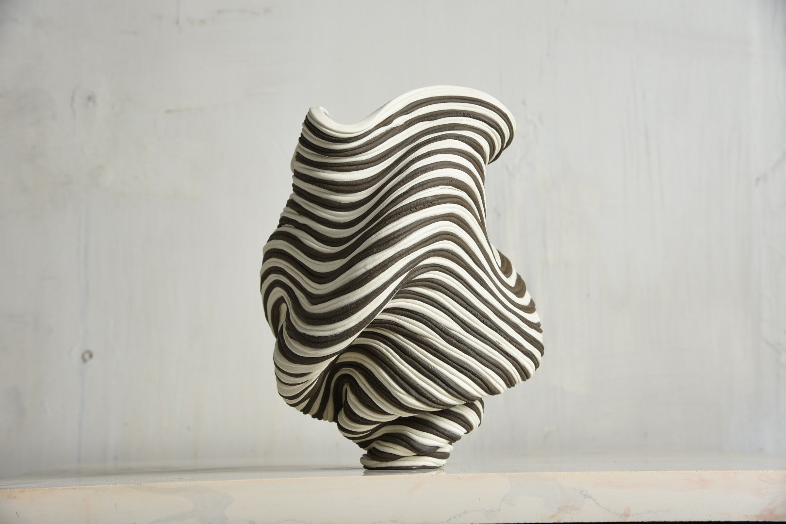 10” Black and White Vase