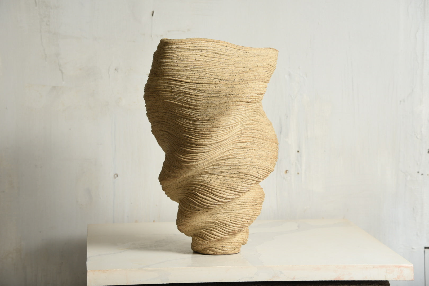Tall Tan Vase