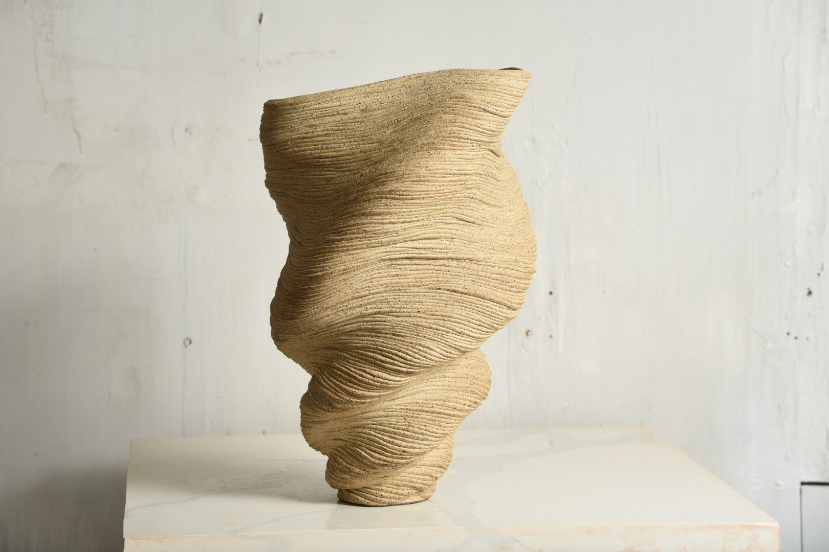 Tall Tan Vase