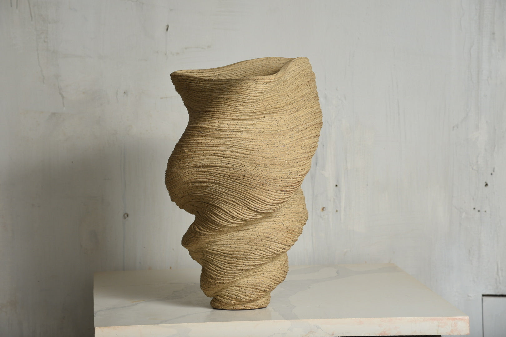 Tall Tan Vase