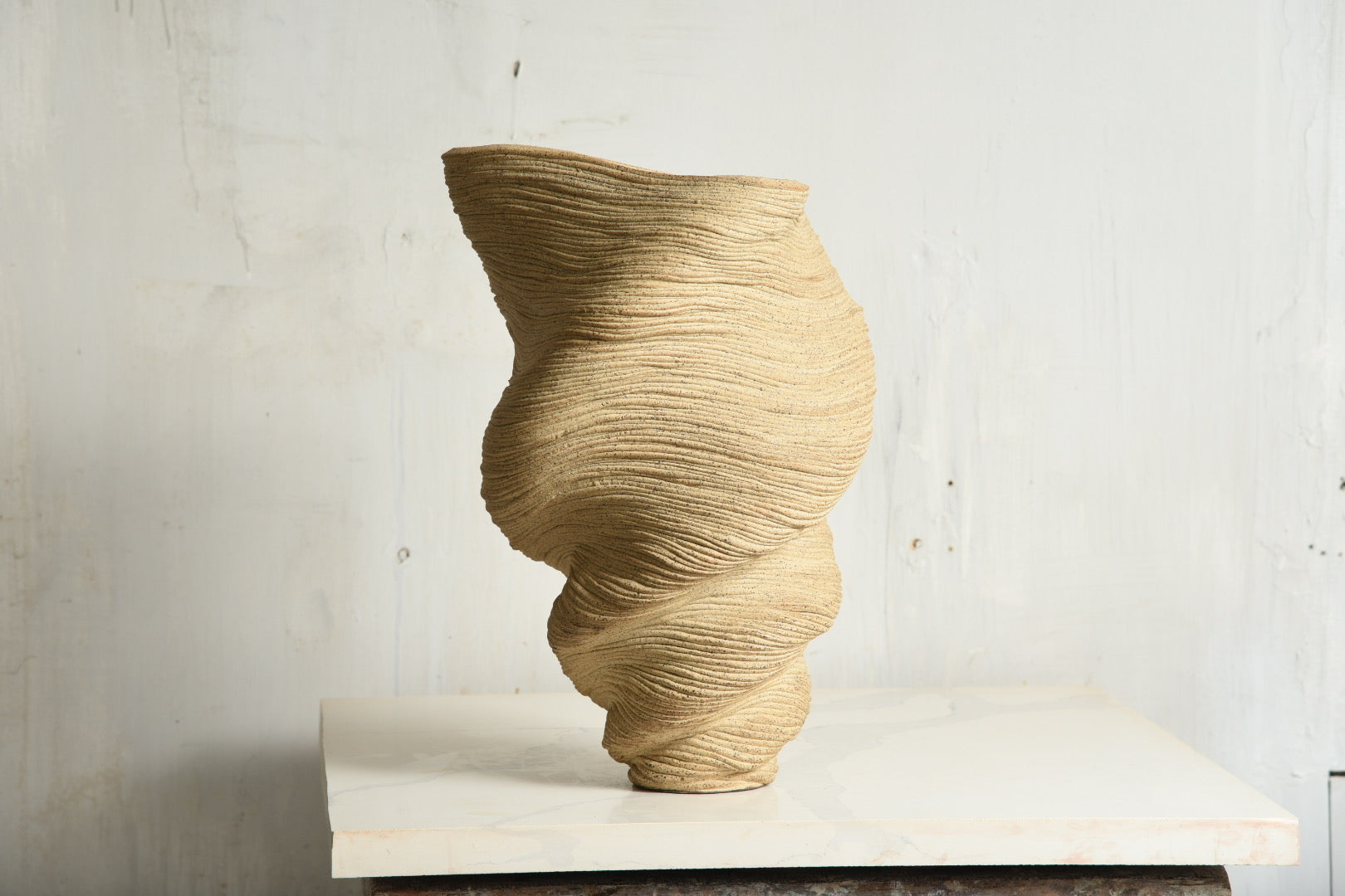 Tall Tan Vase